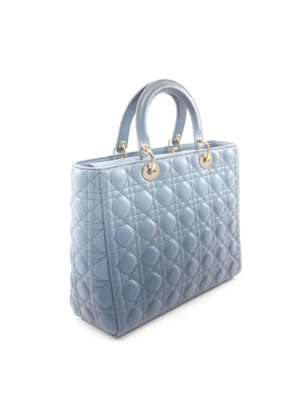 Dior Handbag Lady Dior Large Cannage Gradation 2-Way Blue Leather Lady Dior Tote